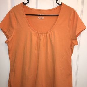 Orange scoop-neck top
